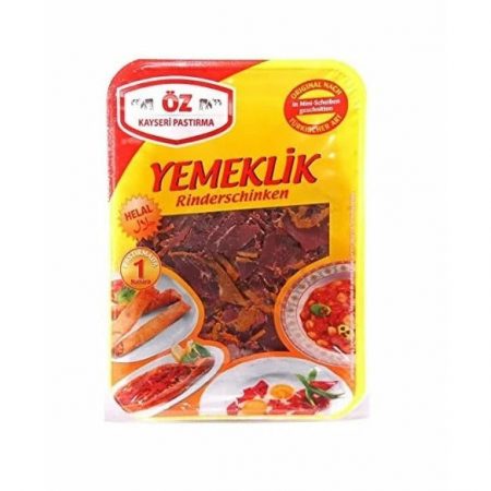 Air-dried and thin-sliced Turkish beef bacon for cooking 200g (Oz Kayseri Pastirma - Yemeklik)