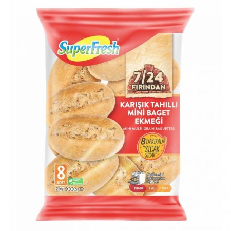 Superfresh Mini Multi Grain Baguettes (Karisik Tahilli Mini Baget Ekmegi) 300g